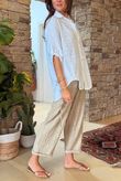 Made in Italy Pia Pillow Cotton Embroidered Tile Classic Shirt White 